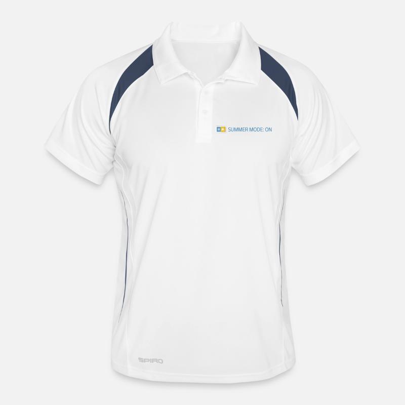 Summer Mode: On - Sommer 2026 Geschenkidee - Männer Polo atmungsaktiv - Weiß/Navy