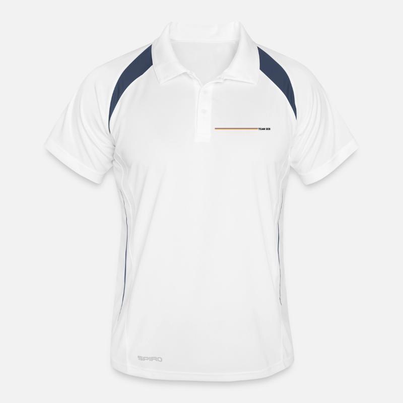 Team Germany - Männer Polo atmungsaktiv - Weiß/Navy