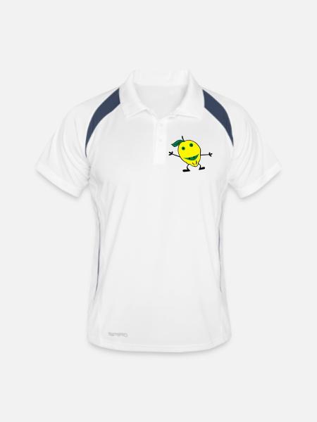 citrons homme - Polo respirant Homme - blanc/marine - Devant
