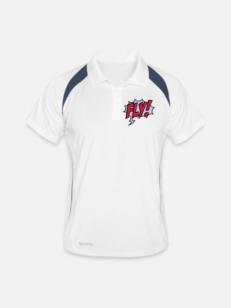 2541614 15932863 fly - Polo respirant Homme - blanc/marine - Devant