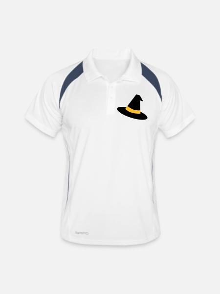 Chapeau de sorcière - Polo respirant Homme - blanc/marine - Devant