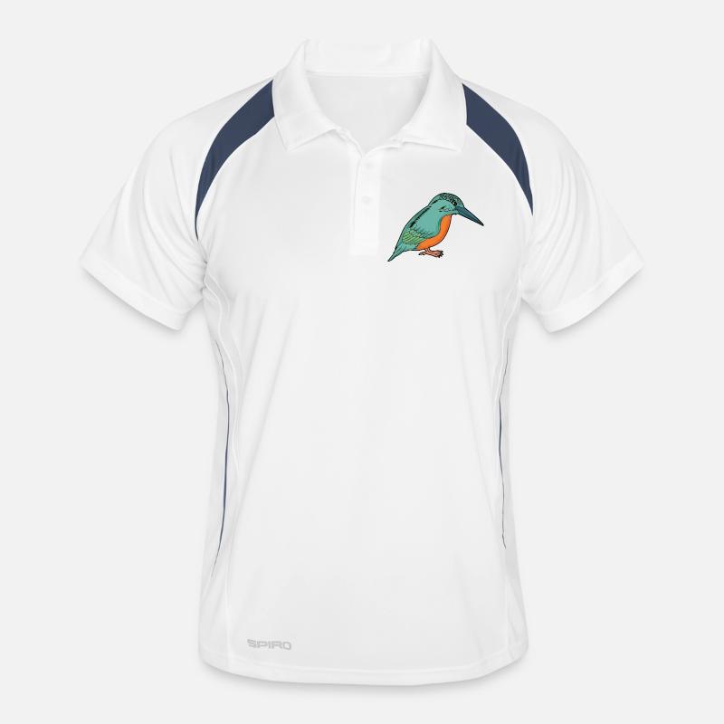 Eisvogel - Männer Polo atmungsaktiv - Weiß/Navy