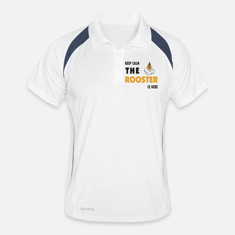 Reste calme, le coq est là. Polo respirant Homme
