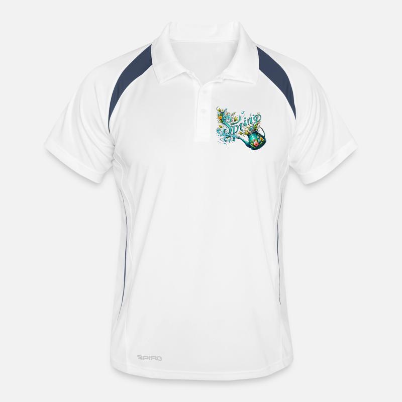 Spring Watering Can Let It Grow Spring Flowers Men's Polo breathable