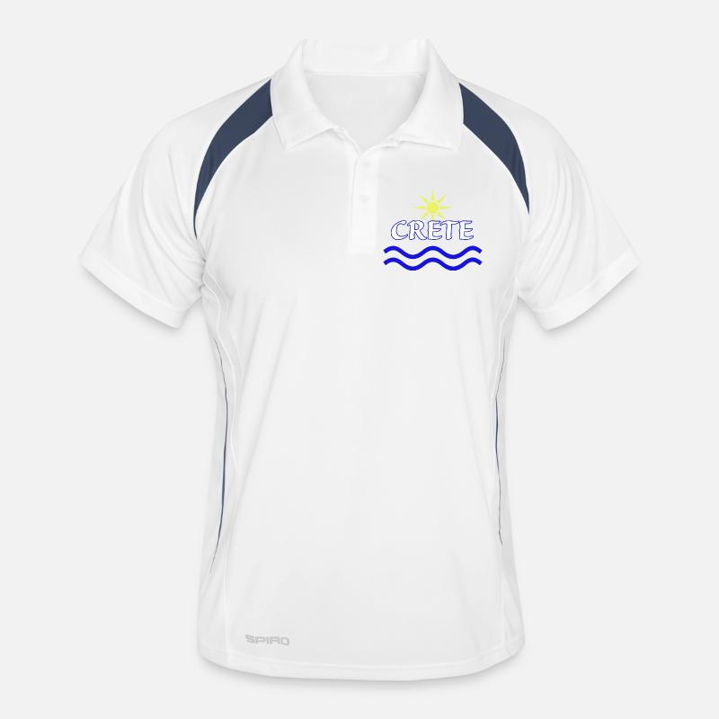 Sun and Sea Crete Logo Design Men's Polo breathable