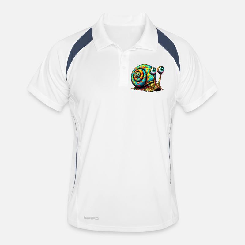 Snail - Men's Polo breathable - white/navy