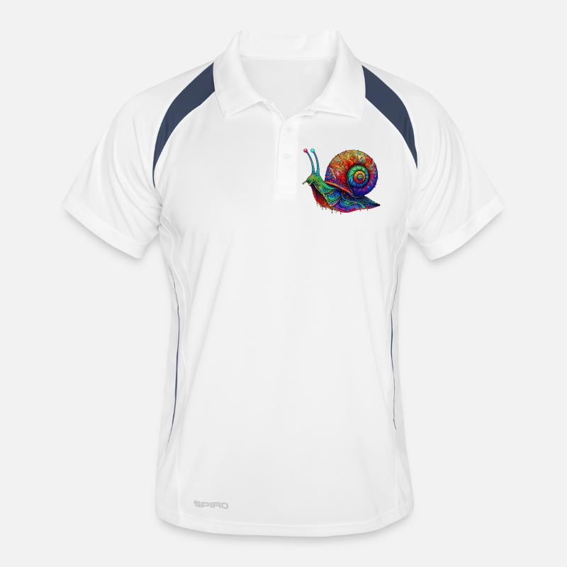 Snail - Men's Polo breathable - white/navy
