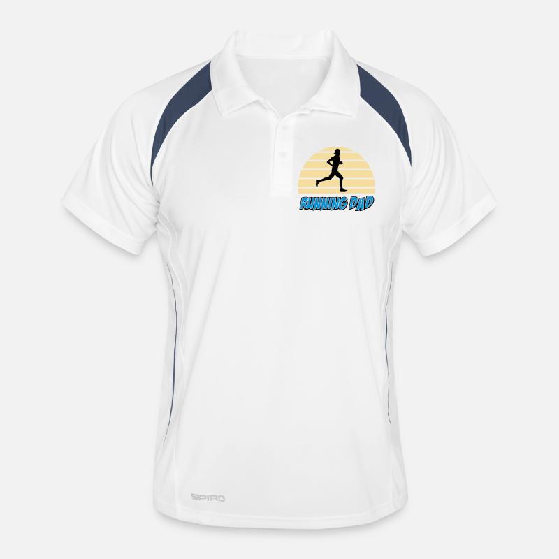 Running dad - Polo respirant Homme - blanc/marine