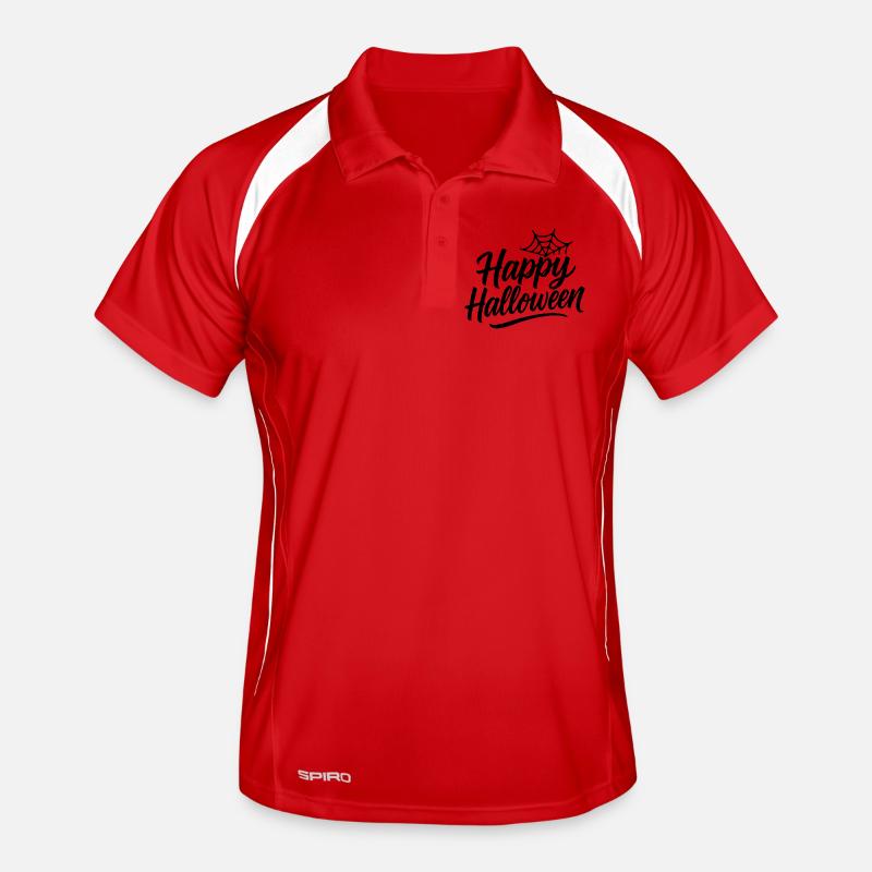 Happy Halloween mit Spinnennetz Design Männer Polo atmungsaktiv