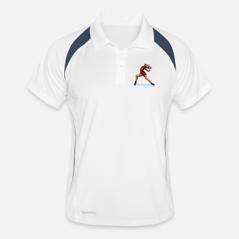 Figure Skating Dancer Illustration Men's Polo breathable