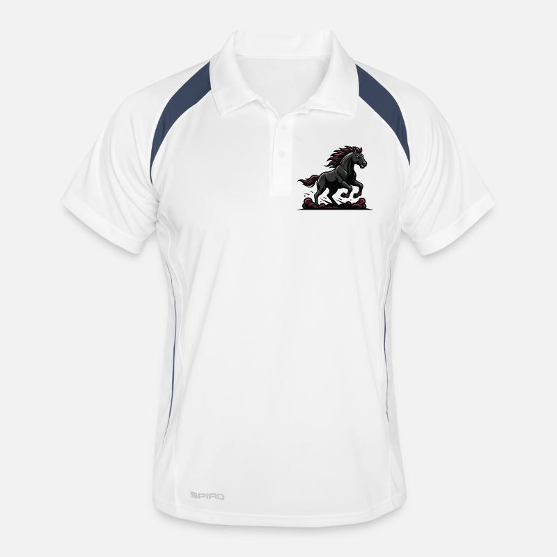 Midnight Gallop Black Horse Force Men's Polo breathable
