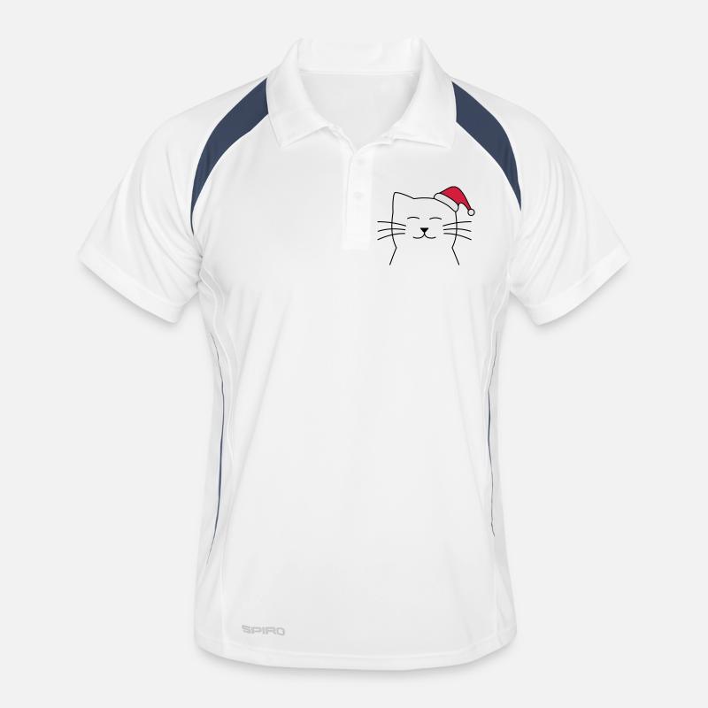 Chat Père Noël Père Noël cadeau de Noël Polo respirant Homme