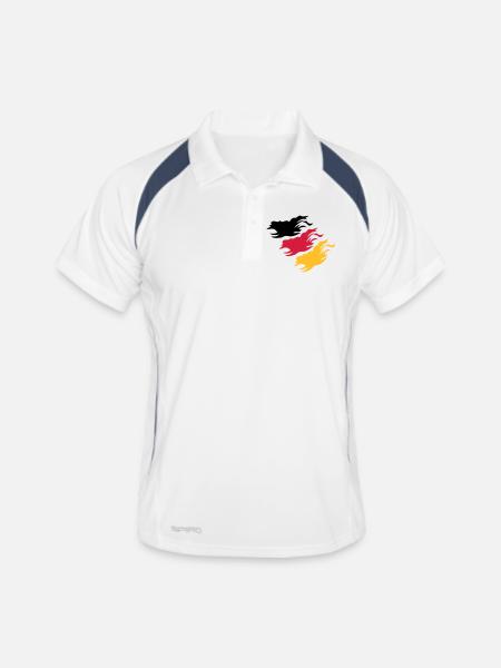 Conception Allemagne - Polo respirant Homme - blanc/marine - Devant