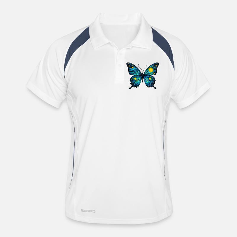Schmetterling Männer Polo atmungsaktiv
