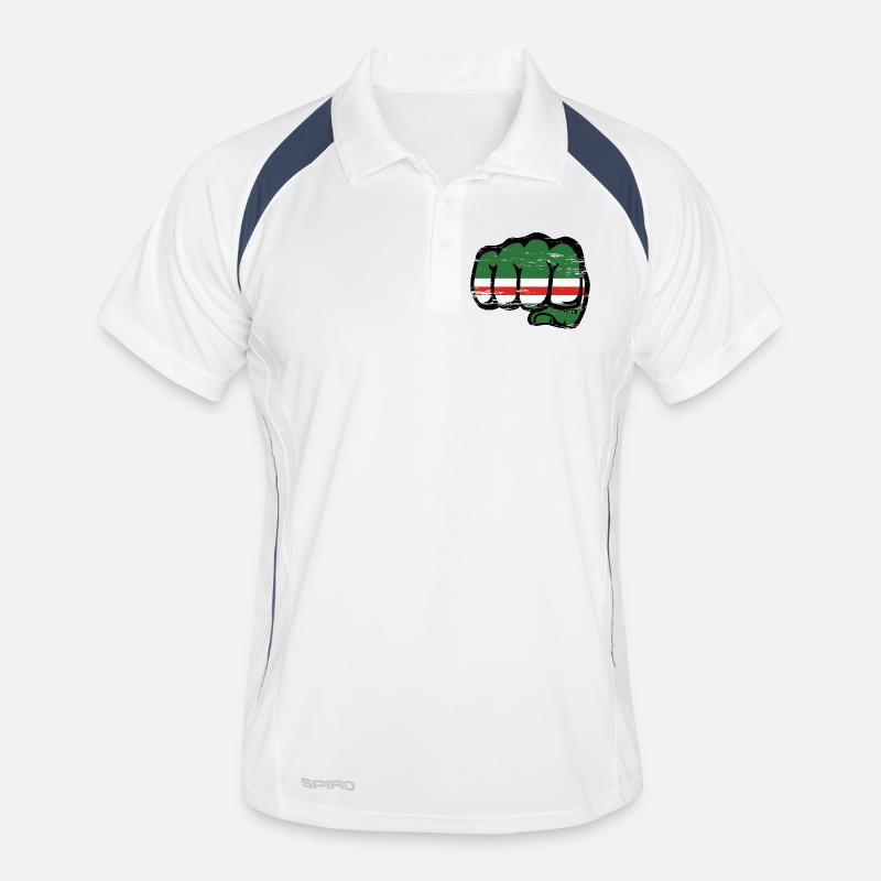 Poing du drapeau de la Tchétchénie utilisé Polo respirant Homme