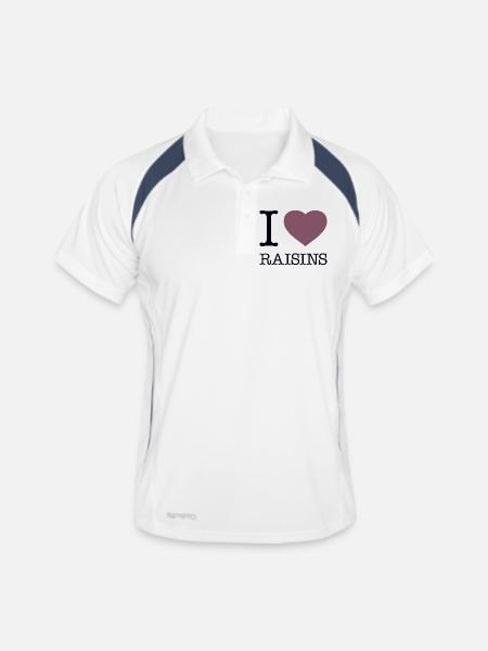 j’adore les raisins secs - Polo respirant Homme - blanc/marine - Devant