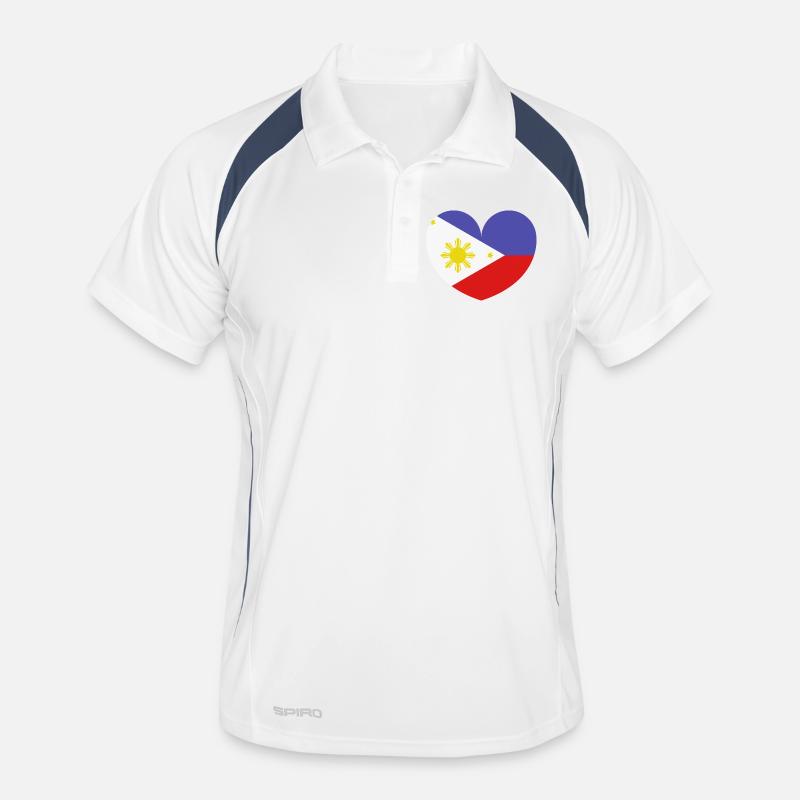 Drapeau du cœur des Philippines Polo respirant Homme