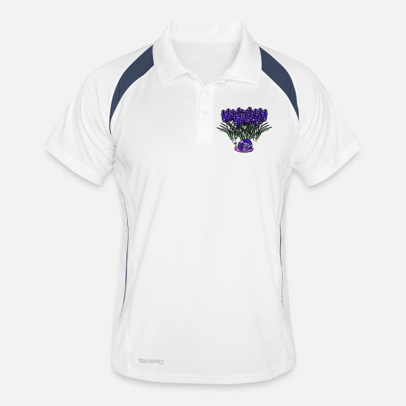 Fleur Violette Salutation avec Fleur d’escargot Lavande Polo respirant Homme