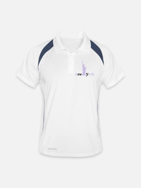 new_york - Polo respirant Homme - blanc/marine - Devant