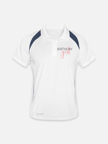 Birthday girl - birthday child gift idea - Men's Polo breathable - white/navy - Front