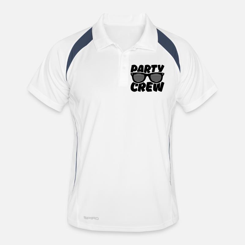 party crew - Männer Polo atmungsaktiv - Weiß/Navy