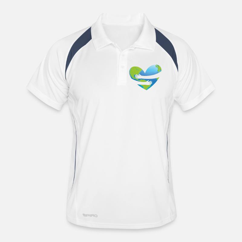 Earth Day - Herz Umarmung Männer Polo atmungsaktiv