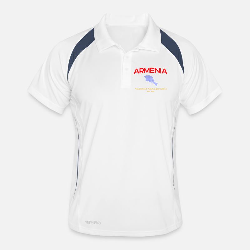 Armenia Map Script Emblem - Men's Polo breathable - white/navy