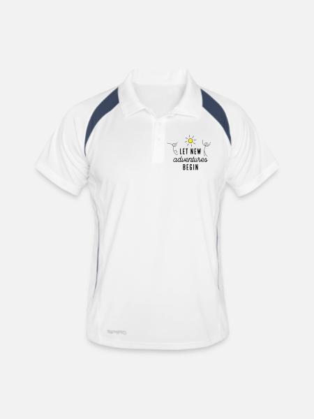 Adventure or new beginning - Men's Polo breathable - white/navy - Front