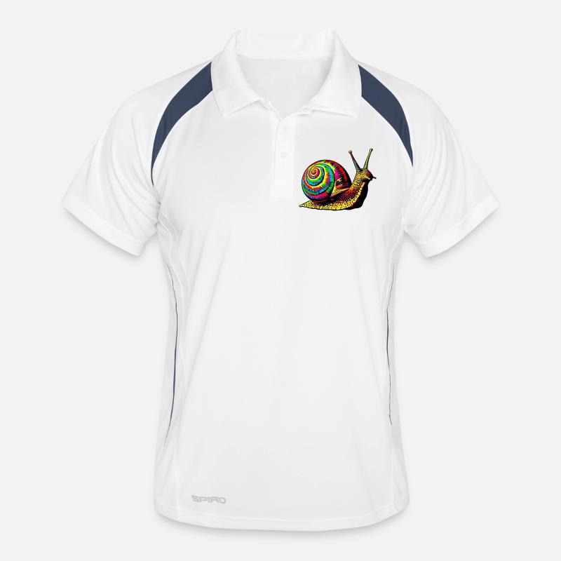 Snail - Men's Polo breathable - white/navy