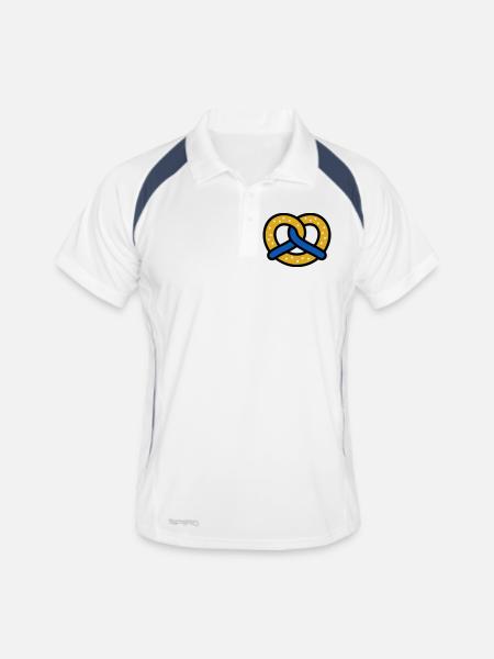 Motif de diamants de bretzel Bavaria Volksfest Munich - Polo respirant Homme - blanc/marine - Devant