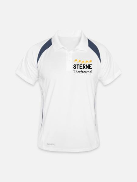 Sterne Tierfreund Geschenk - Männer Polo atmungsaktiv - Weiß/Navy - Vorne