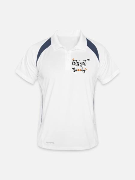 Helloween - Männer Polo atmungsaktiv - Weiß/Navy