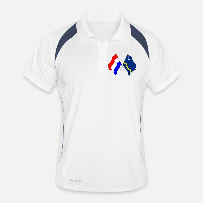 Drapeau des Pays-Bas et drapeau de Curaçao Polo respirant Homme