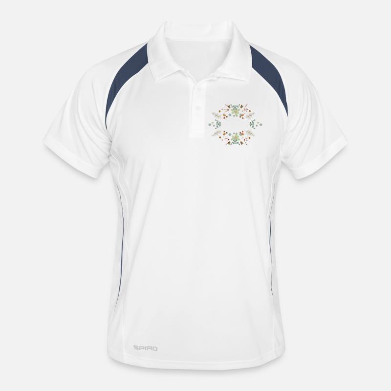 Delicate Christmas frame with nuts and wintergreen Men's Polo breathable