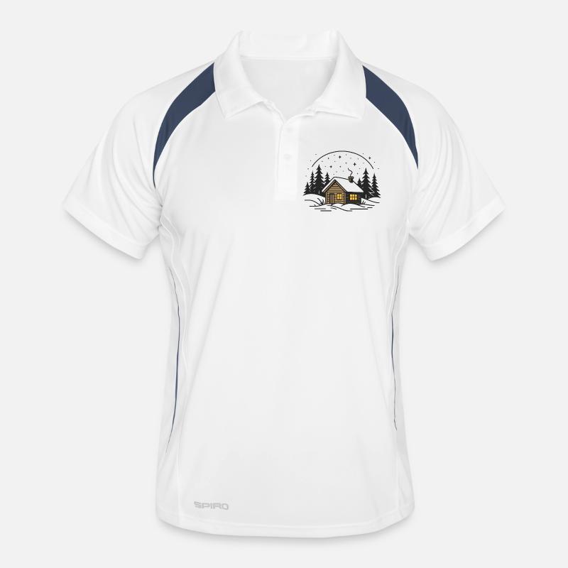 Cabin in the moonlight Men's Polo breathable