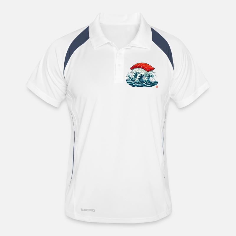 Sushi Nigiri on Ocean Wave Art Men's Polo breathable