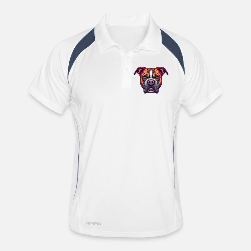 Neon Bulldog Kopf Illustration Männer Polo atmungsaktiv