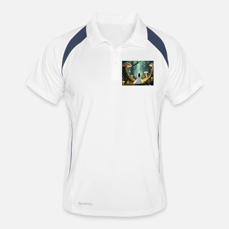 Fairytale forest with mushrooms Men's Polo breathable