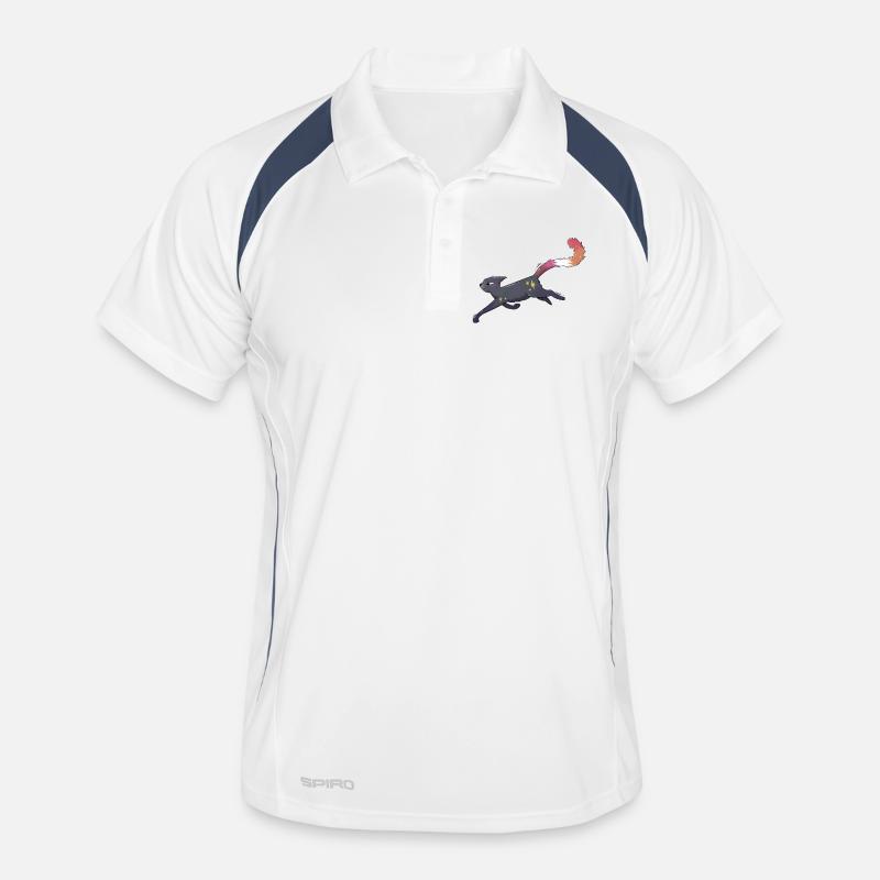 Süße Katze lesbian pride - Männer Polo atmungsaktiv - Weiß/Navy
