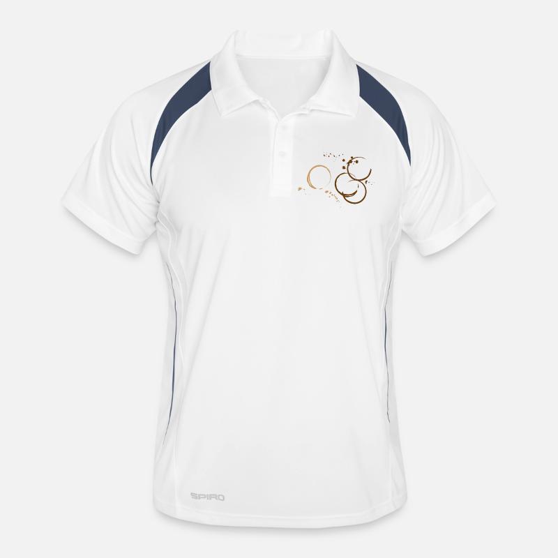 Coffee, coffee stains. Fun Design - Men's Polo breathable - white/navy