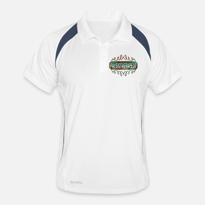 Physiotherapeut - Männer Polo atmungsaktiv - Weiß/Navy