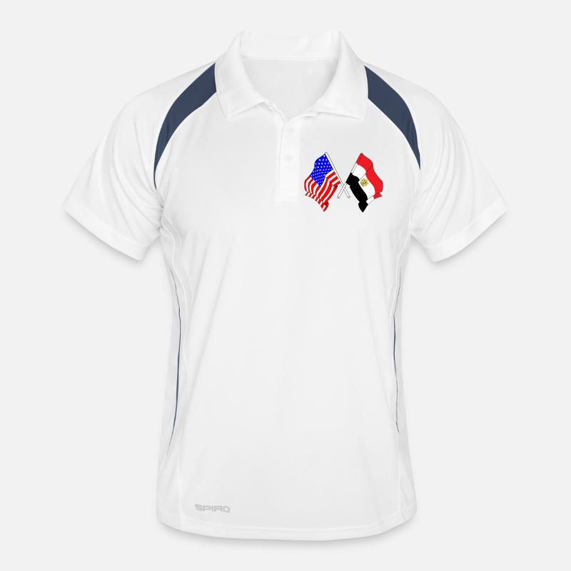 Drapeau des États-Unis et drapeau de l’Égypte Polo respirant Homme
