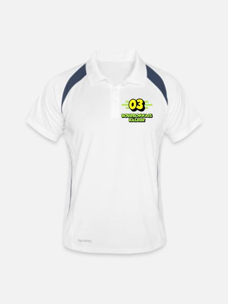 Bourbonnais râleur - Polo respirant Homme - blanc/marine - Devant