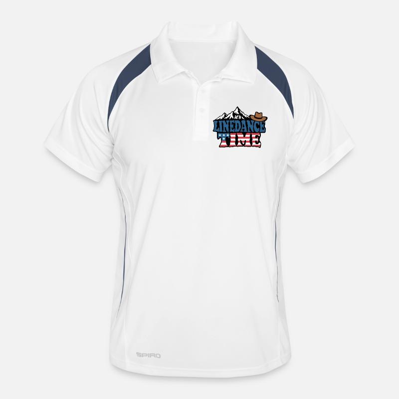 It's linedance time, Linedancing, Country Fan - Männer Polo atmungsaktiv - Weiß/Navy