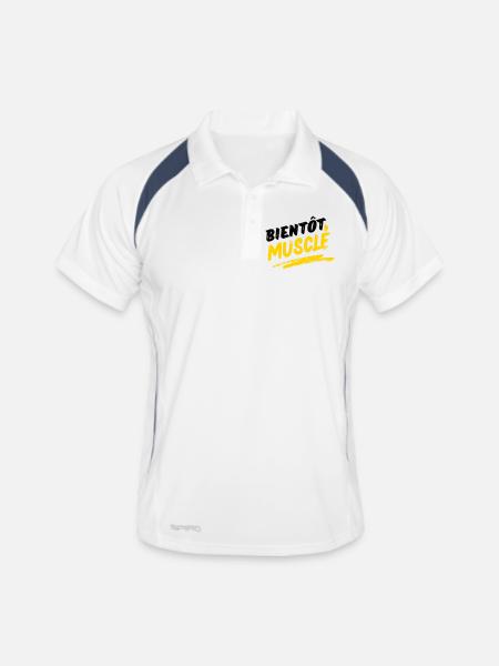 Energetic Muscular Design in Urban Style - Men's Polo breathable - white/navy - Front