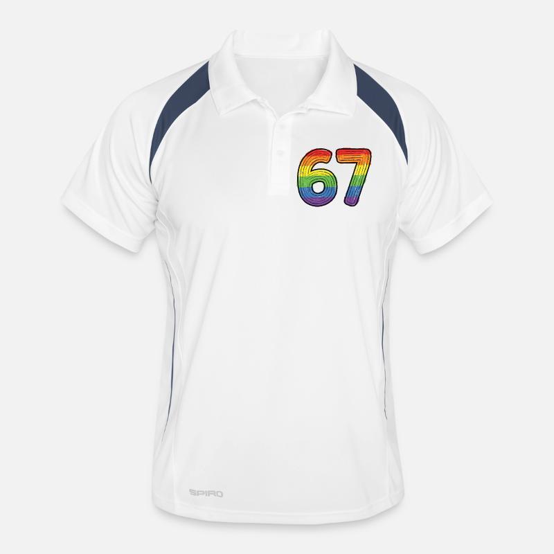 Rainbow 67 Bold Handdrawn Six Seven Digit Men's Polo breathable