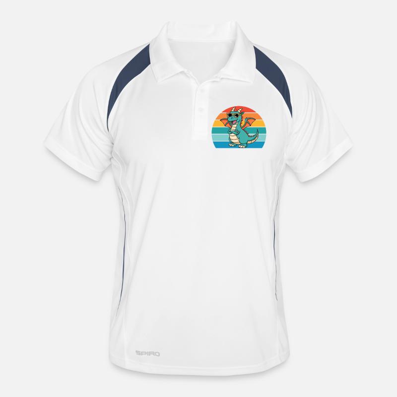 Dragon rétro avec style et lunettes de soleil Polo respirant Homme