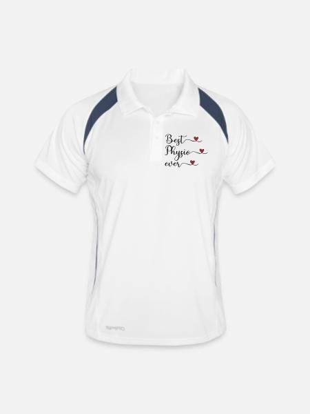 Bester Physiotherapeut - Männer Polo atmungsaktiv - Weiß/Navy