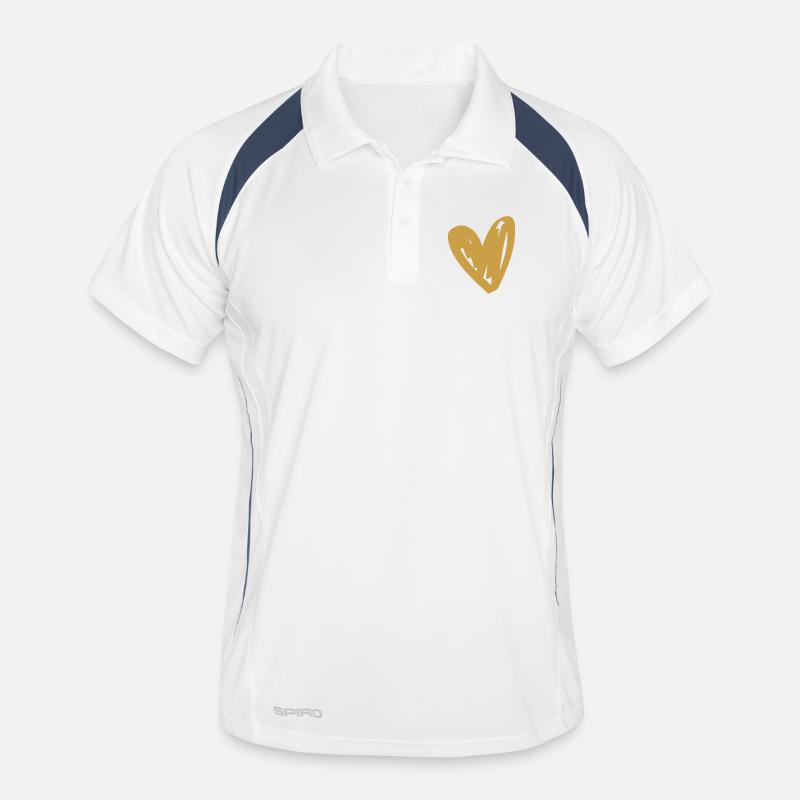 Goldenes Herz Kritzel-Design Männer Polo atmungsaktiv