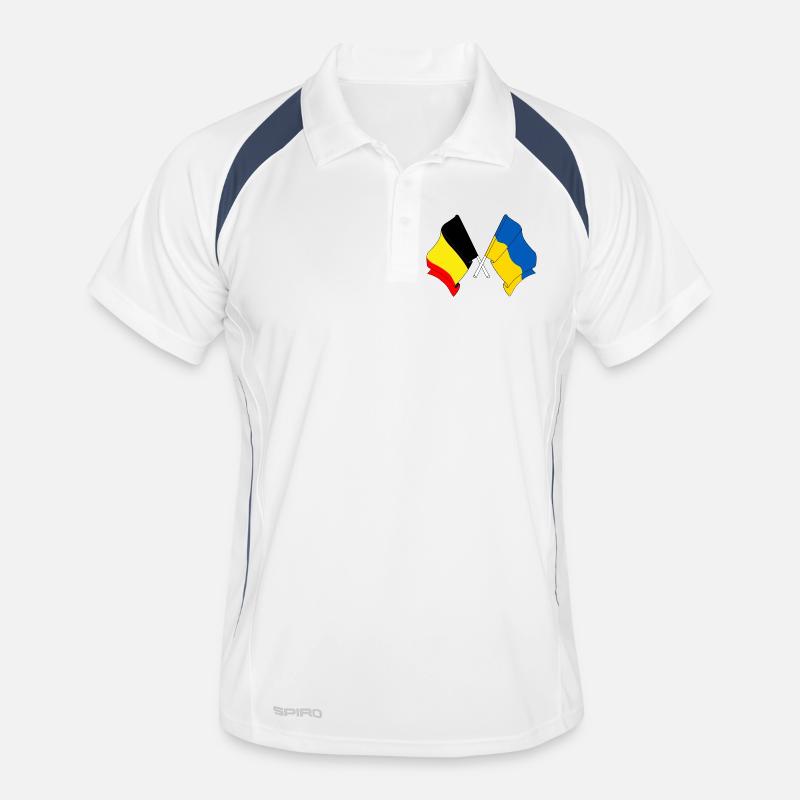 Flag Belgium, flag Ukraine Men's Polo breathable